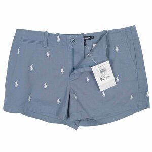 NEW Polo Ralph Lauren Sport Shawna Shorts! Size 14  Blue Polo Players Throughout